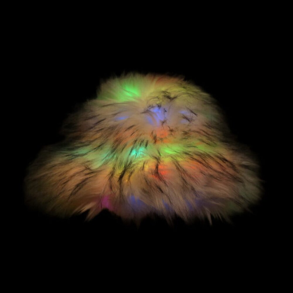 White LED Faux Fur Bucket Hat